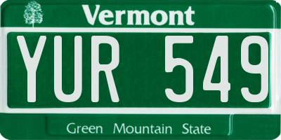 VT license plate YUR549