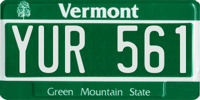 VT license plate YUR561