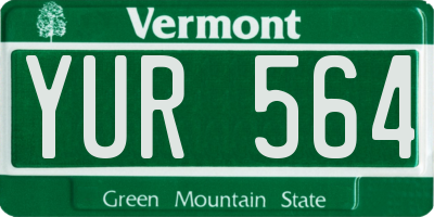 VT license plate YUR564