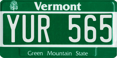 VT license plate YUR565