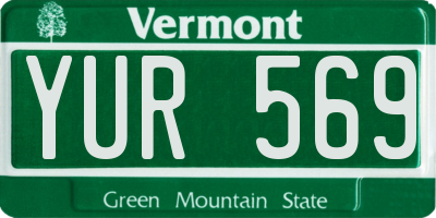 VT license plate YUR569