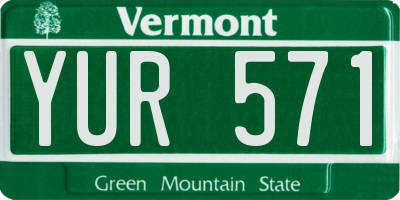VT license plate YUR571