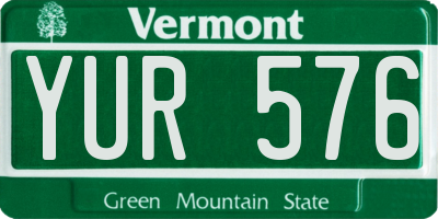 VT license plate YUR576