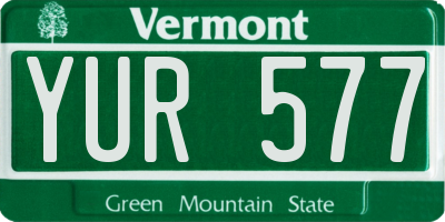 VT license plate YUR577