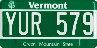 VT license plate YUR579