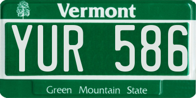 VT license plate YUR586