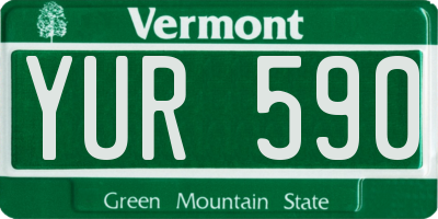 VT license plate YUR590