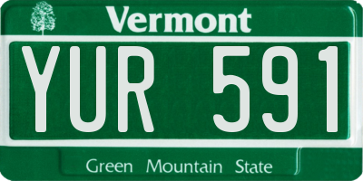 VT license plate YUR591