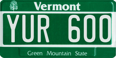 VT license plate YUR600