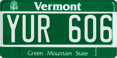 VT license plate YUR606