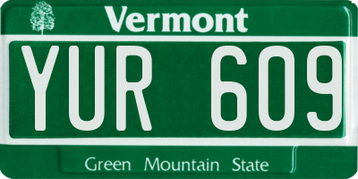 VT license plate YUR609