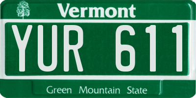 VT license plate YUR611