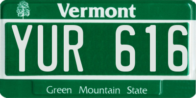 VT license plate YUR616