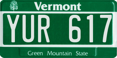 VT license plate YUR617