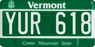 VT license plate YUR618
