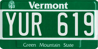 VT license plate YUR619