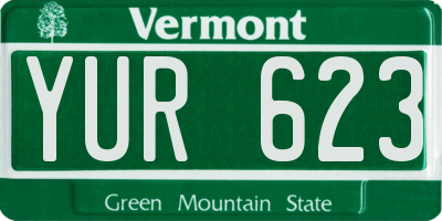VT license plate YUR623