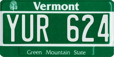 VT license plate YUR624