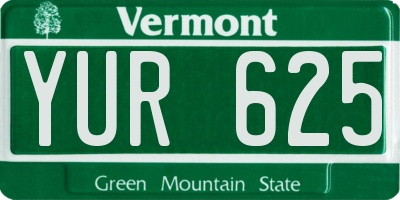 VT license plate YUR625