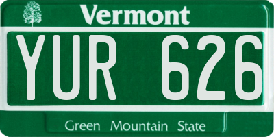 VT license plate YUR626