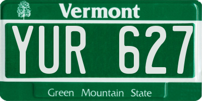 VT license plate YUR627