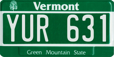 VT license plate YUR631
