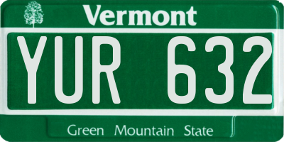 VT license plate YUR632