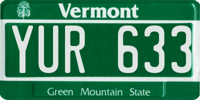 VT license plate YUR633