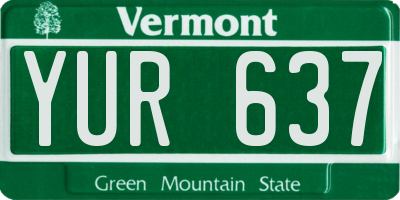 VT license plate YUR637