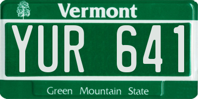 VT license plate YUR641
