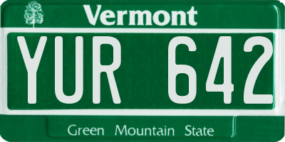 VT license plate YUR642