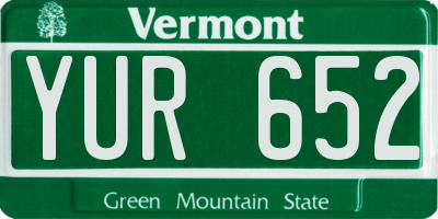 VT license plate YUR652