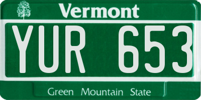 VT license plate YUR653