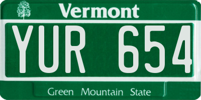 VT license plate YUR654