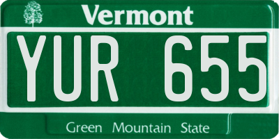 VT license plate YUR655