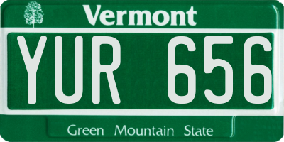 VT license plate YUR656