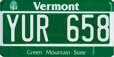 VT license plate YUR658
