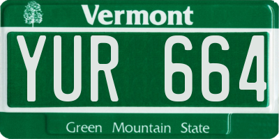VT license plate YUR664