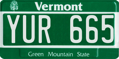 VT license plate YUR665