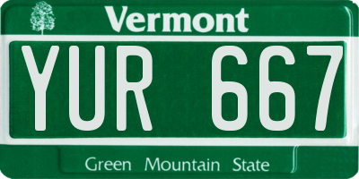 VT license plate YUR667