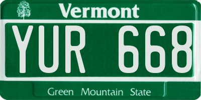 VT license plate YUR668