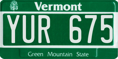 VT license plate YUR675