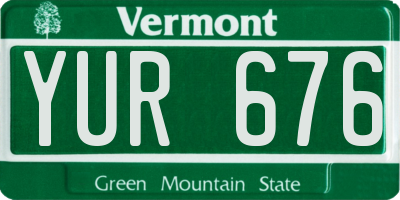 VT license plate YUR676