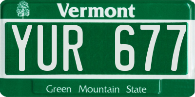 VT license plate YUR677