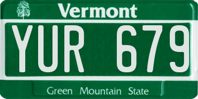VT license plate YUR679