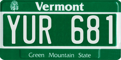 VT license plate YUR681