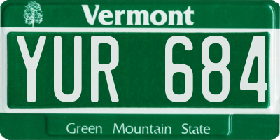 VT license plate YUR684
