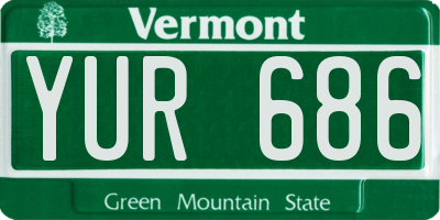 VT license plate YUR686