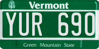 VT license plate YUR690