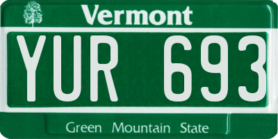 VT license plate YUR693
